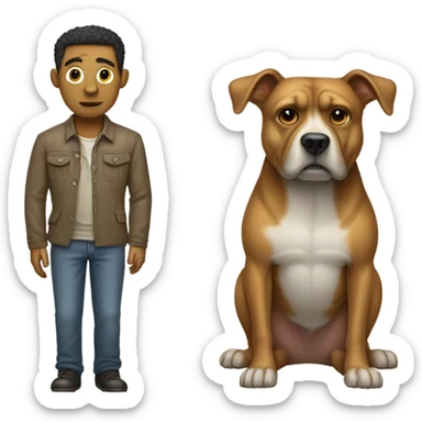 half dog half man with hands in his pockets sticker