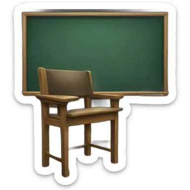 teacher's chair in front of a blackboard sticker