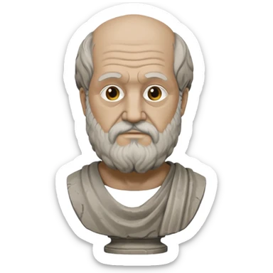 stone bust of Aristotle sticker