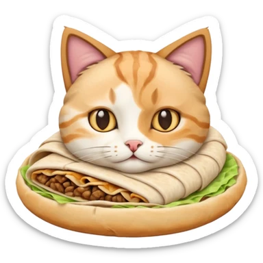 cat in shawarma sticker