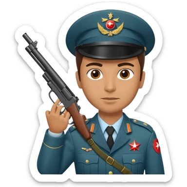 Silah ile ateş eden bir türk askeri sticker