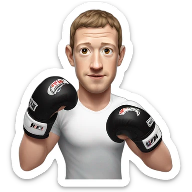mark zuckerberg as an ufc fighter with mma gloves sticker