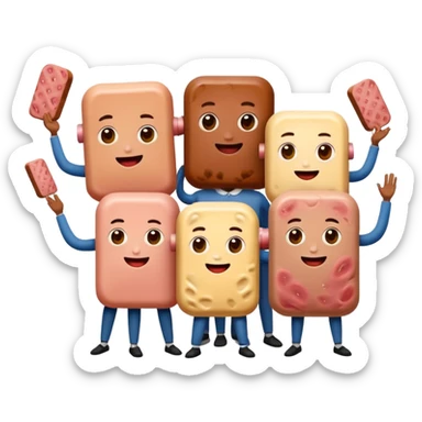 spam artists welcoming guests at a spam meat art gallery exhibition  sticker