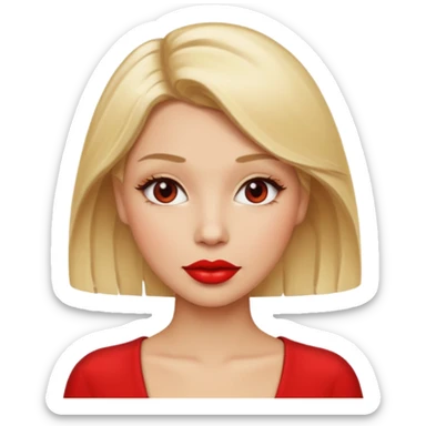 woman red lips, deifferent hair. sticker