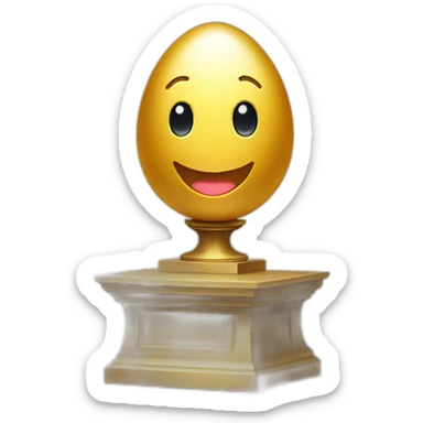 smiling golden egg on a pedestal sticker