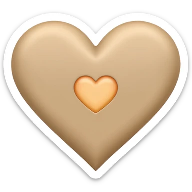 beige heart sticker