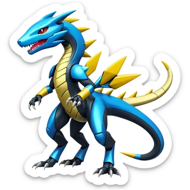 Shiny Cool Futuristic Colorful Salandit-Zeraora-Lombax-Sergal-Genesect-Pokémon, full body sticker