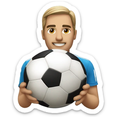 Un🫶🏻 q la mitad con una pelota de fútbol  sticker