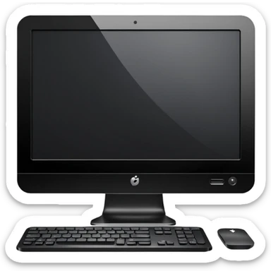 desktop computer in glossy design sticker