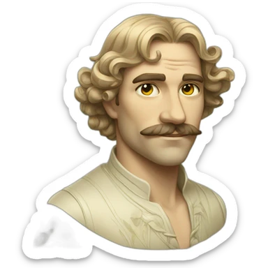 handsom man art nouveau sticker