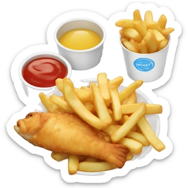 Fish and chips meal sticker