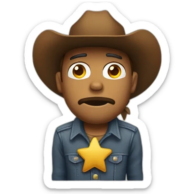 Sad cowboy emoji saluting sticker