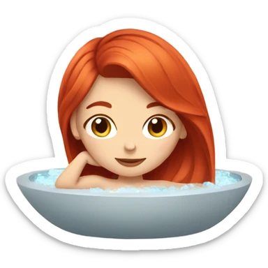 Red hair girl in spa relaxing  sticker