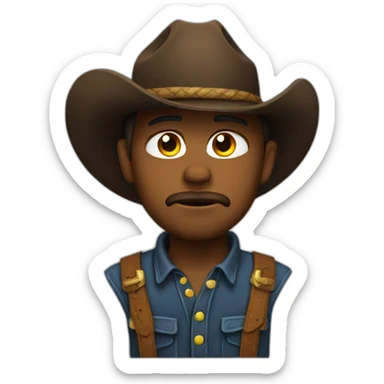 Sad cowboy emoji sticker