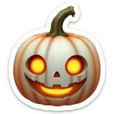 spooky pumpkin ghost red eyes alarm emergency sticker
