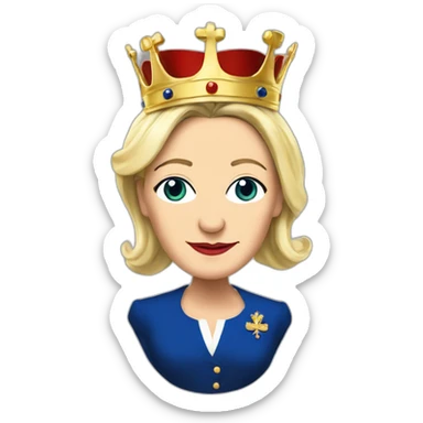 Politician Marine-Le-Pen as a queen sticker