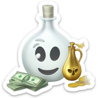 White Magical whit potion and a bag of money sticker