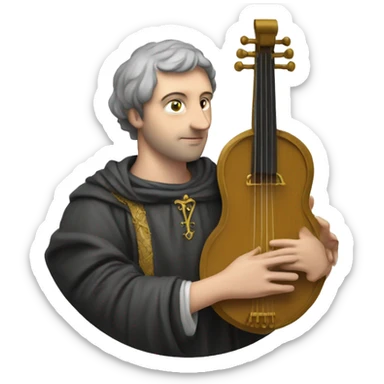 Petrarch holds a lyre in his hand sticker