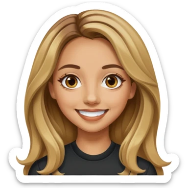 Jade Thirlwall with long brown hair with blonde highlights sticker