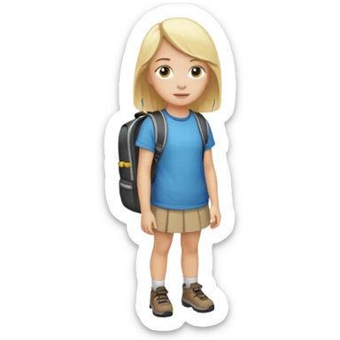 generate an emoji a blond girl next to a road kerb sticker