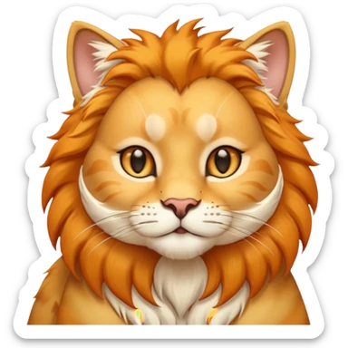 Animal Gato tocando las orejas de un leon sticker