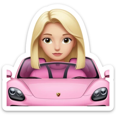 pink Porsche taycan blonde girl sticker