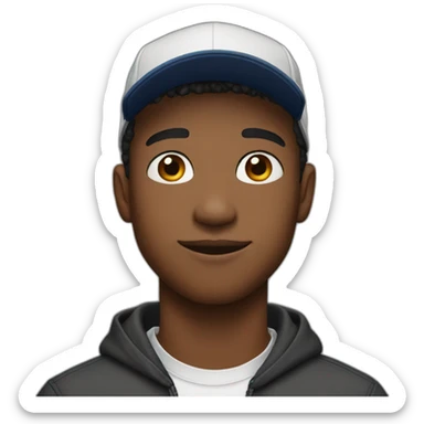 A 22 year old man wearing a cap sticker