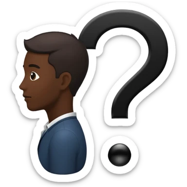 silhouette of a man with a question mark sticker