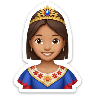 Girl wearing the Philippines national costume sticker
