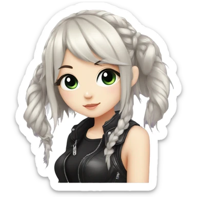 Edgy Kawaii Cute Cool Cartoon Beautiful Elegant Pretty Anime Punk Techwear Gothic Catgirl sticker