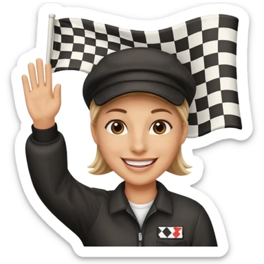 SONO UN DIRETTORE DI GARA AUTO E SBANDIERO CON LA BANDIERA A SCACCHI sticker