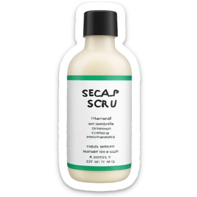 bottle of scalp scrub with label sticker