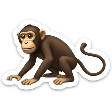 Monkey crawling in the floor sticker