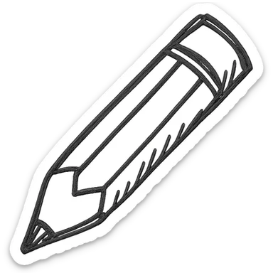 hand drawn outlined icon of a pencil, no fill sticker