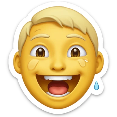 Twitch emoji depicting a face with tears of joy, representing laughter and amusement sticker