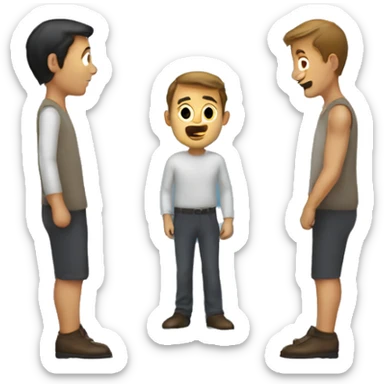  a man looking at a mirror and seeing a human  sticker