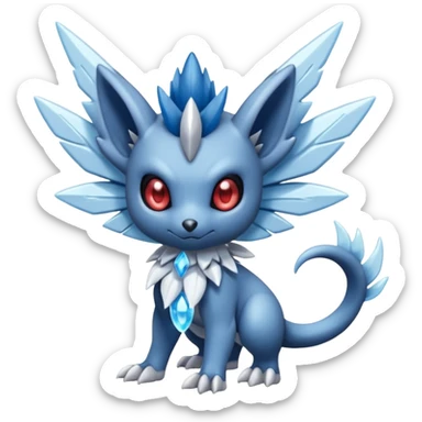 Elemental dark dusky mechanical frosty fairy-like fantasy epic rare Glalie-Sneasel-Togetic-Pokémon-Fakémon-hybrid-creature sticker