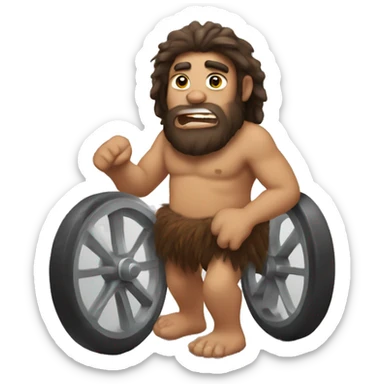 caveman with wheels sticker