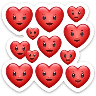 Hearts with happy  sticker