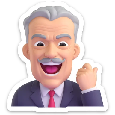 J. Jonah Jameson from Spider-Man laughing sticker