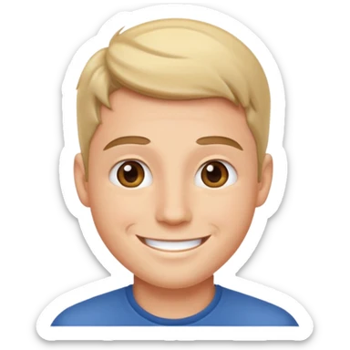 Handsome guy emoji like round IOS emoji sticker