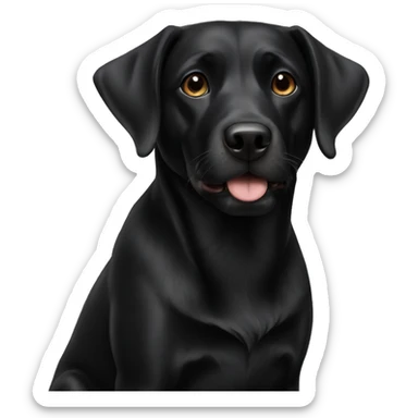 realistic indoor black dog sticker