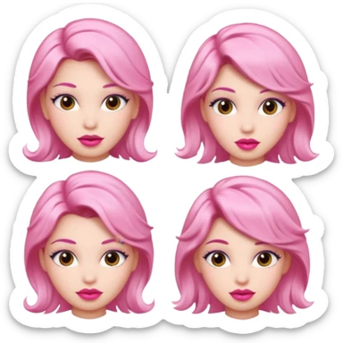 woman Pink lips, deifferent hair sticker