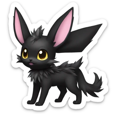 Dark Black Punk Kawaii Eeveelution-Cute-Pokémon-fusion full body sticker