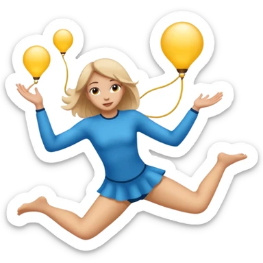 girl doing aerial silhouette  sticker