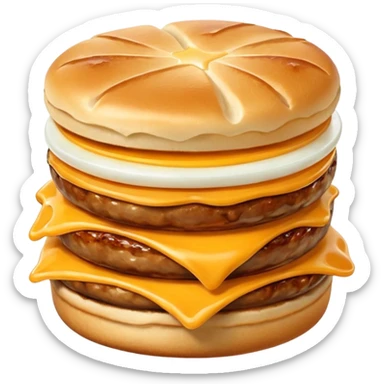 Egg mcmuffin egg sausage cheese in an existing muffin sticker