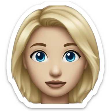 Fill blonde au yeux bleu avec un visage un peu rond sticker