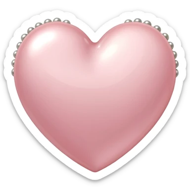 Pale pink heart with pale pink pearls around it  sticker