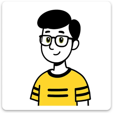 Change the shirt color to yellow, keep everything else the same, in a style suitable for editing. sticker