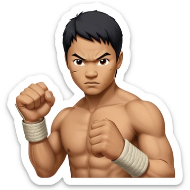 ​Cinematic Realistic Portrait of Tony Jaa, a close-up depiction capturing his intense, determined expression and finely detailed features, rendered with dramatic natural lighting that emphasizes his rugged athleticism and unmistakable martial arts presence, sticker